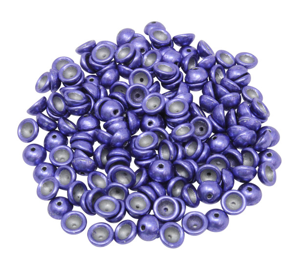 Czech Glass Teacup Beads -- Saturated Metallic Ultra Violet
