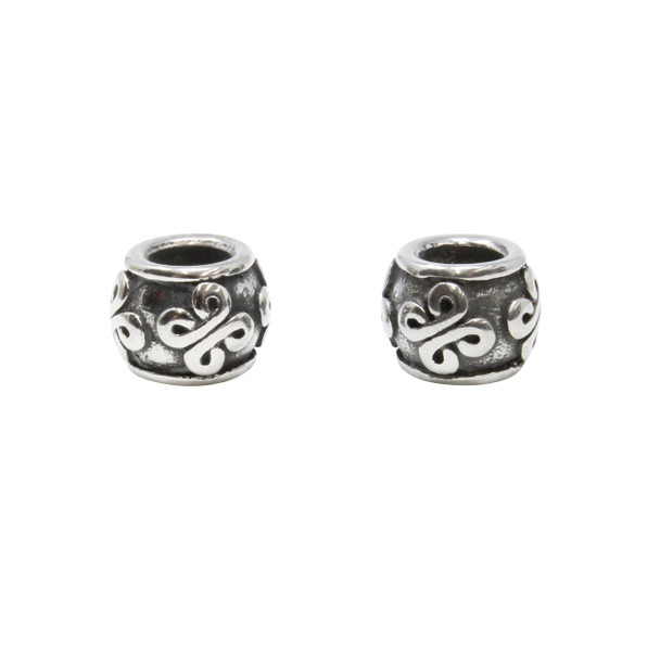 Stainless Steel 9.5mm Celtic Knot Barrel Bead