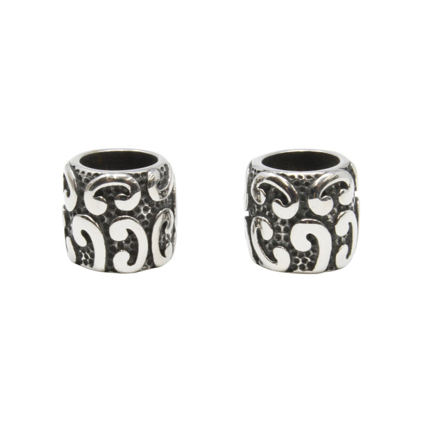 Stainless Steel 13x12mm C Scroll Barrel Bead