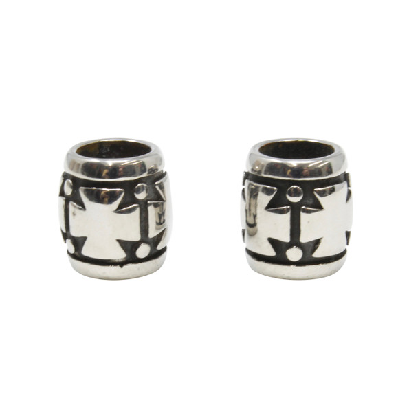 Stainless Steel 13x14mm Cross Barrel Bead