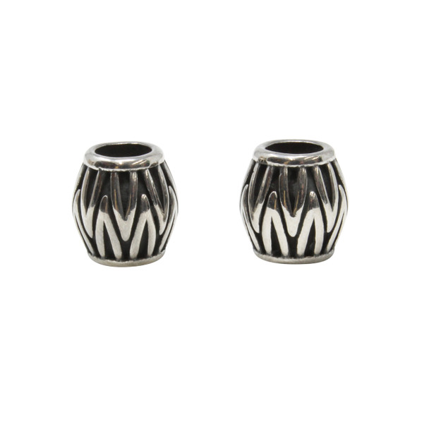 Stainless Steel 10.5x10.5mm Leaf Drum Bead