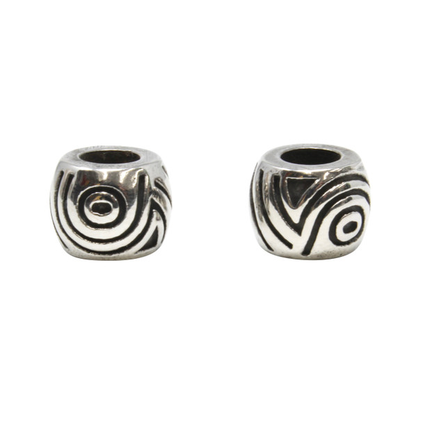 Stainless Steel 12.5x10mm Tree Ring Bead
