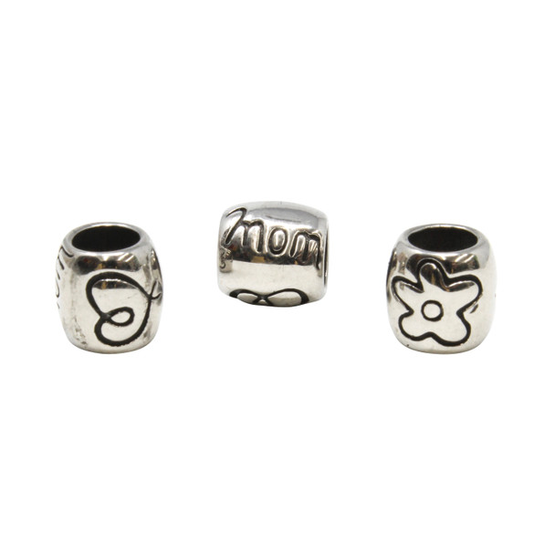 Stainless Steel 8mm Flower Mom Bead