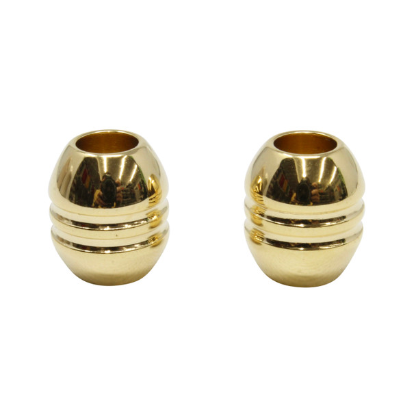 Gold Plated Stainless Steel 12x14.5mm Grooved Barrel Bead
