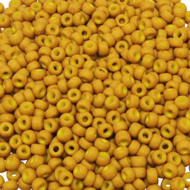 Size 8 Miyuki Seed Beads -- F462P Metallic Mustard Matte