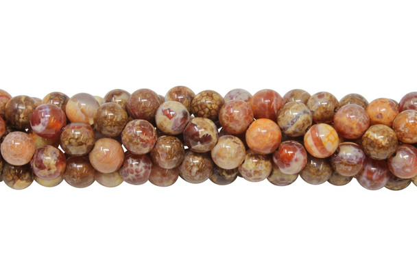 Golden Ceramic Fire Agate Polished 8mm Round