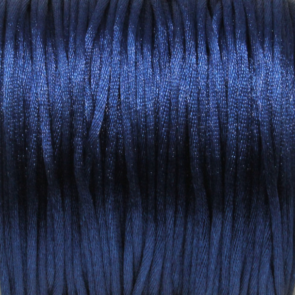 Prussian Blue - 1.5mm Rattail Satin Nylon Cord - Sold by the Foot