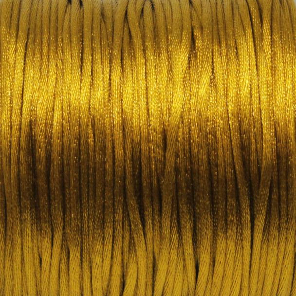 Dark Goldenrod - 1.5mm Rattail Satin Nylon Cord - Sold by the Foot