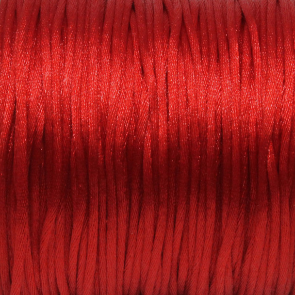 Red - 1.5mm Rattail Satin Nylon Cord - Sold by the Foot