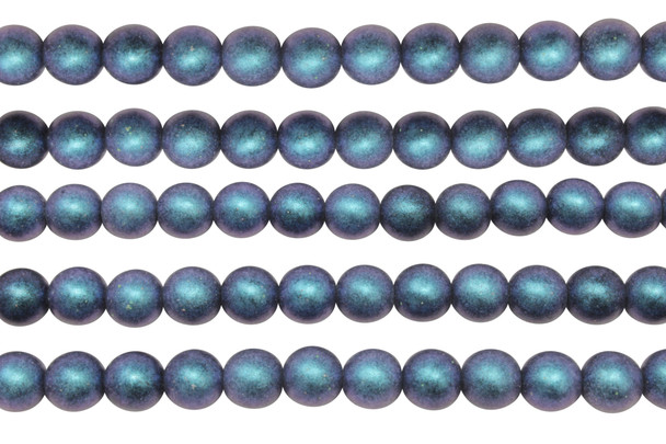 Czech Glass 8mm Round -- Polychrome Indigo