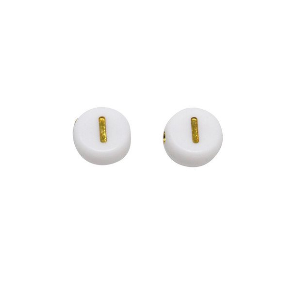 Acrylic White and Gold Number Bead - 1