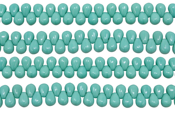 Czech Glass 6x4mm Tear Drops -- Opaque Turquoise