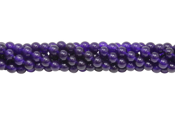 Dyed Natural Jade Grape Polished 6mm Round