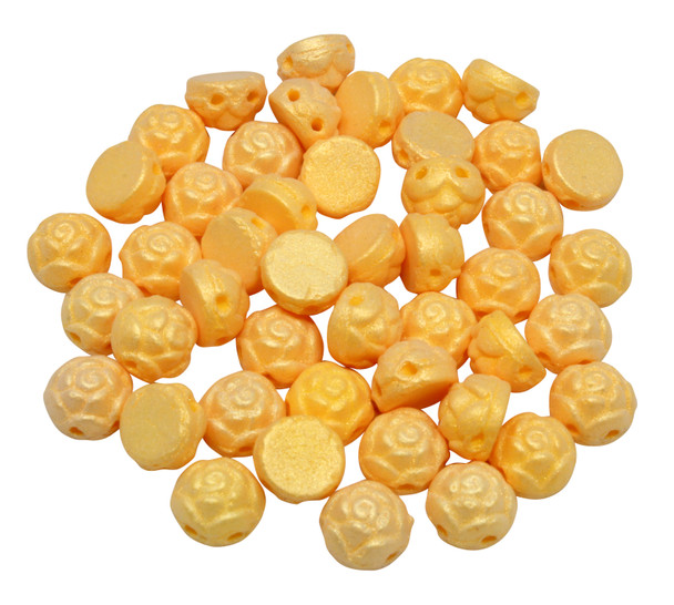CzechMates®  6mm Rosetta Cabochon 2 Hole Beads -- Persian Buttercup Blossom