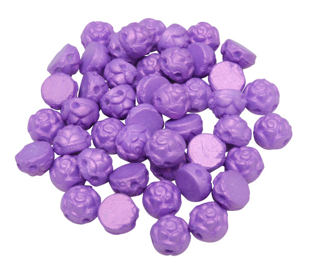 CzechMates®  6mm Rosetta Cabochon 2 Hole Beads -- Spring Crocus Chatoyant