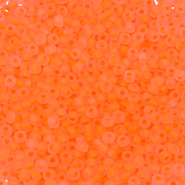 Size 11 Matsuno Seed Beads -- F206 Crystal Matte Salmon Lined