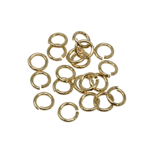 Gold Plated 6mm 18 Gauge OPEN Jump Rings - 20 Pieces