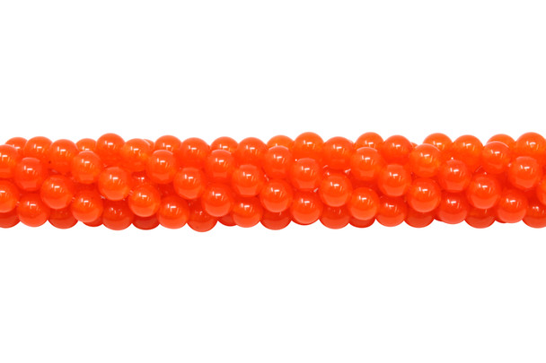 Dyed Natural Jade Orange Polished 6mm Round