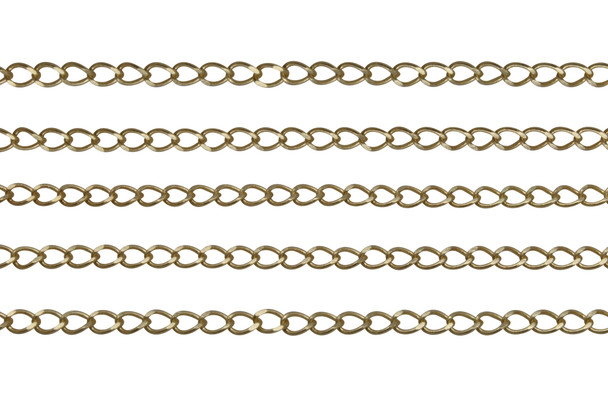 Satin Hamilton Gold 4mm Curb Chain - Sold By 6 inches