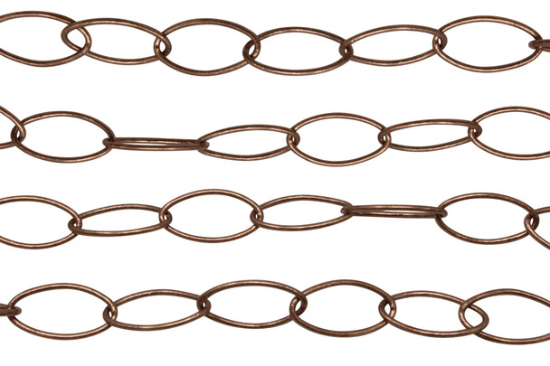 Antique Copper 16.5x8mm Cable Chain - Sold By 6 Inches
