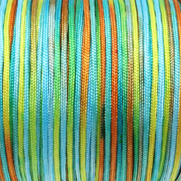 Turquoise / Green / Orange Mix - 1.5mm Nylon Chinese Knotting Cord - Sold by the Foot
