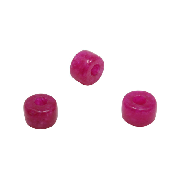 Forte Bead - Manmade Dyed Hot Pink Jade - Sold Individually