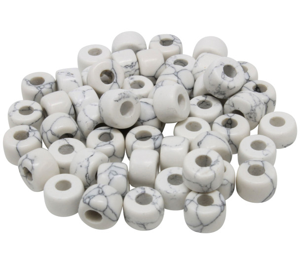 Forte Bead - Manmade White Howlite - Sold Individually