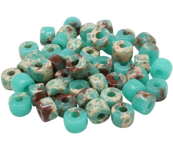 Forte Bead - Teal / Red / Beige Imperial Jasper - Sold Individually