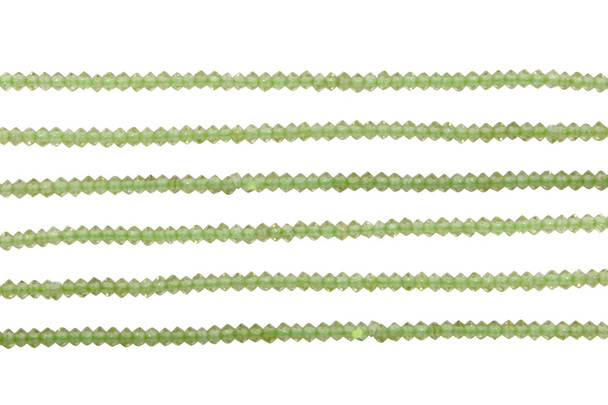 Peridot Polished 2x1mm Faceted Saucer