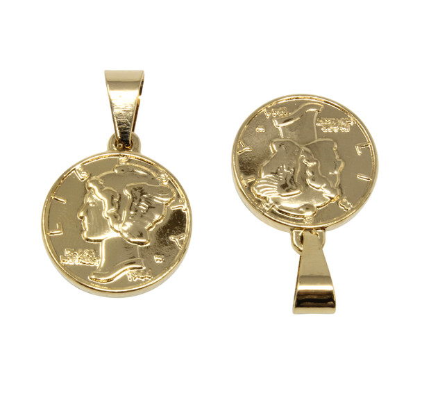 21x18mm Stainless Steel Coin Pendant
