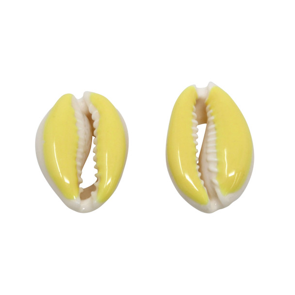 Yellow Enamel Cowrie Shell