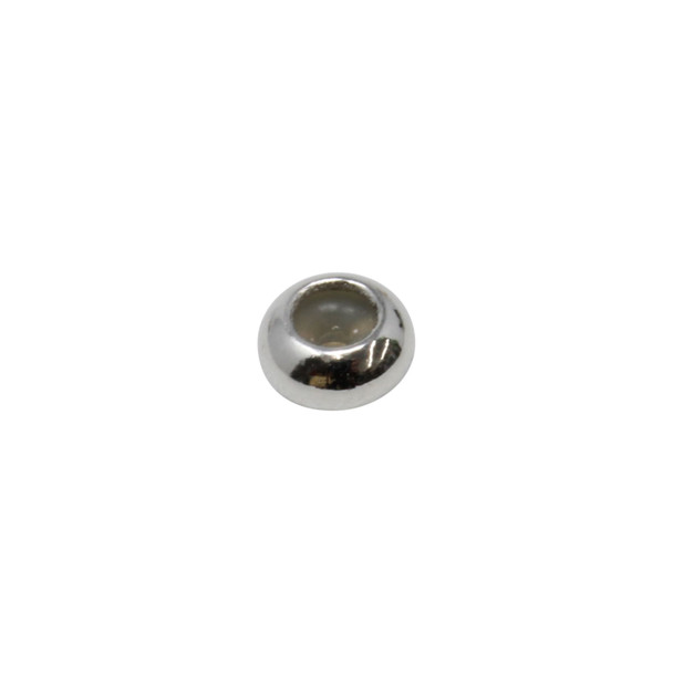 Rhodium Plated 6mm Silicone Rondelle Bead - 2mm Hole