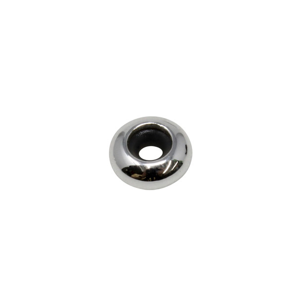 Rhodium Plated 8mm Silicone Rondelle Bead - 3mm Hole