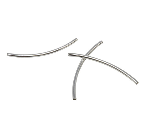 Sterling Silver Plated 1.5x30mm Curved Tube