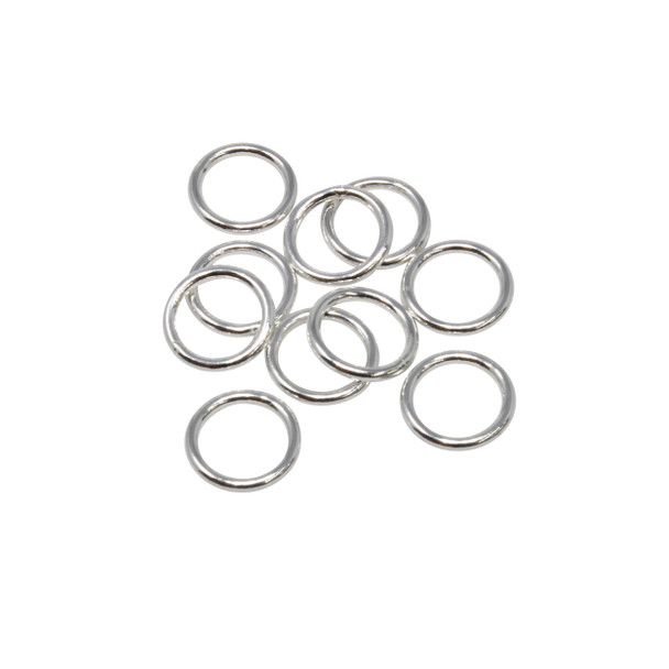 Sterling Silver 7mm Round 19 Gauge CLOSED Jump Rings - 10 Pieces