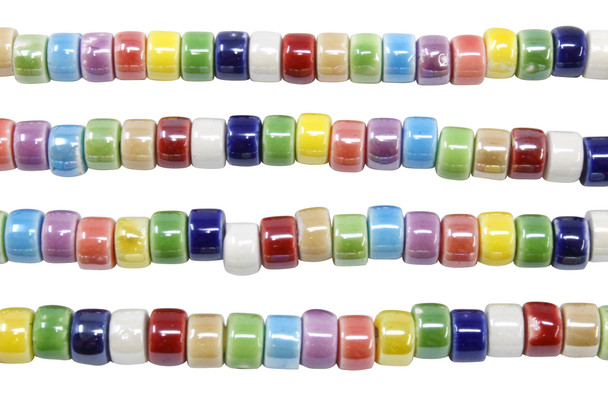 Ceramic Polished Multi Color 6x4mm Wheel