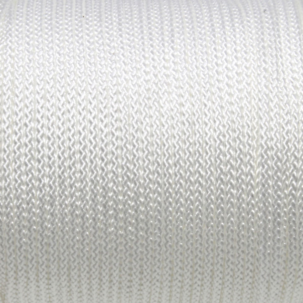 White - 2mm Braided Polyester Cord - Sold by the Foot