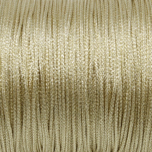 Metallic Light Gold - 1mm Braided Polyester Cord - Sold by the Foot
