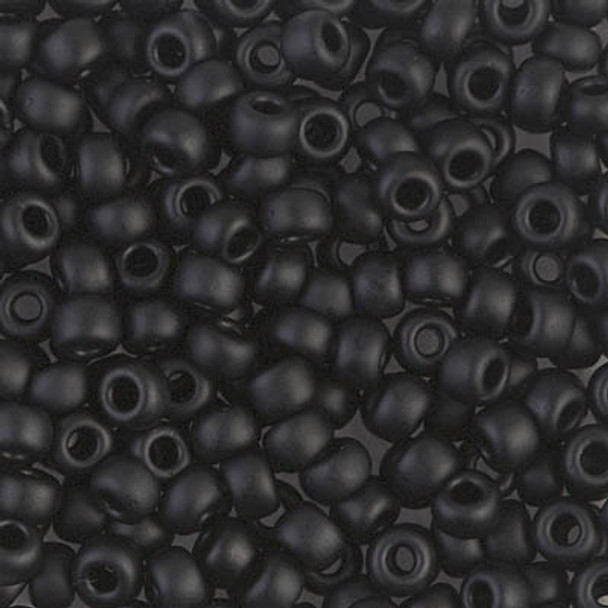 Size 6 Miyuki Seed Beads -- 401F Black Matte