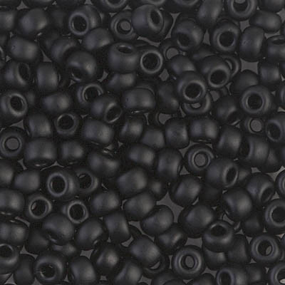 Size 6 Miyuki Seed Beads -- F401 Black Matte