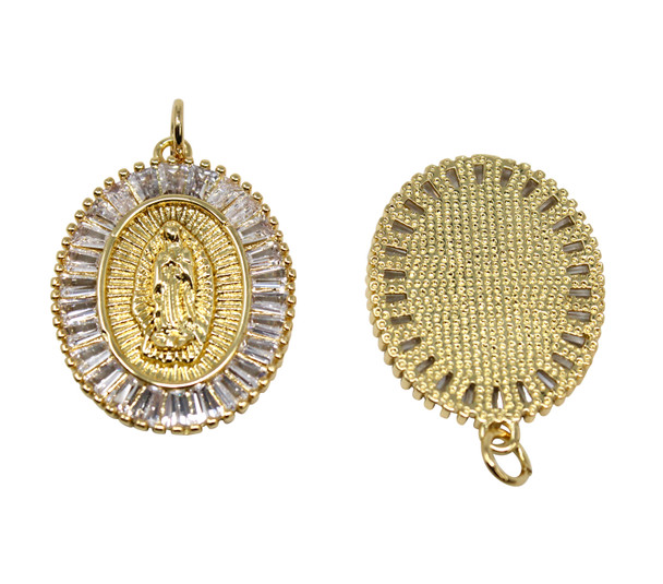 23x19mm Micro Pave Madonna Pendant