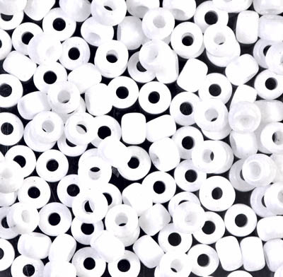 Size 6 Miyuki Seed Beads -- 402 Opaque White