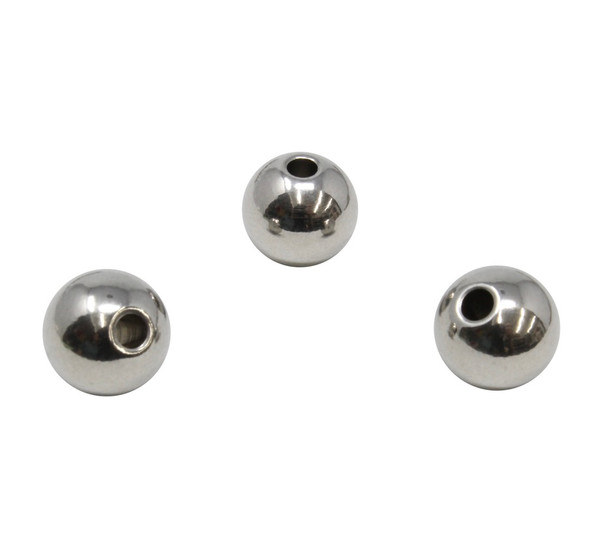 Stainless Steel 12mm Round Bead - 3mm Hole