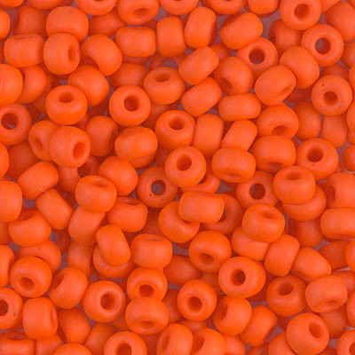Size 6 Miyuki Seed Beads -- 406F Opaque Orange Matte