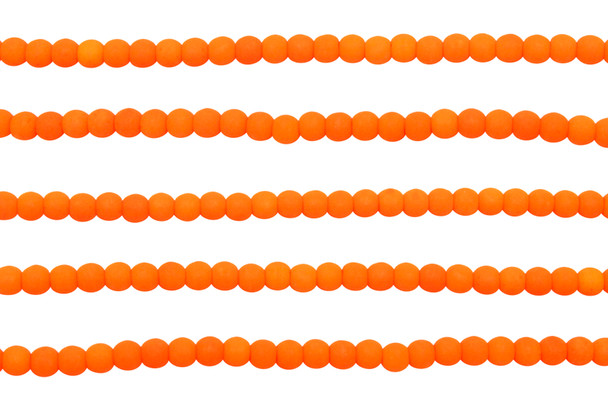 Czech Glass 3mm  Round -- Neon Orange