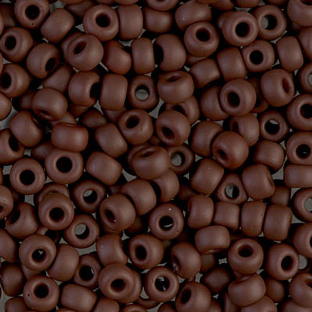 Size 6 Miyuki Seed Beads -- 409F Opaque Chocolate Matte