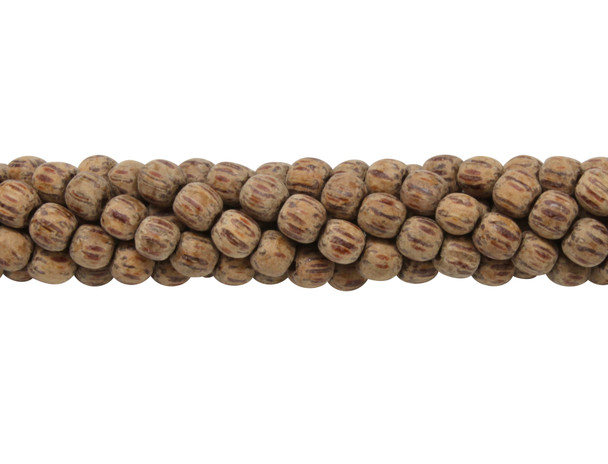 Palm Wood Matte 6mm Round - No Wax