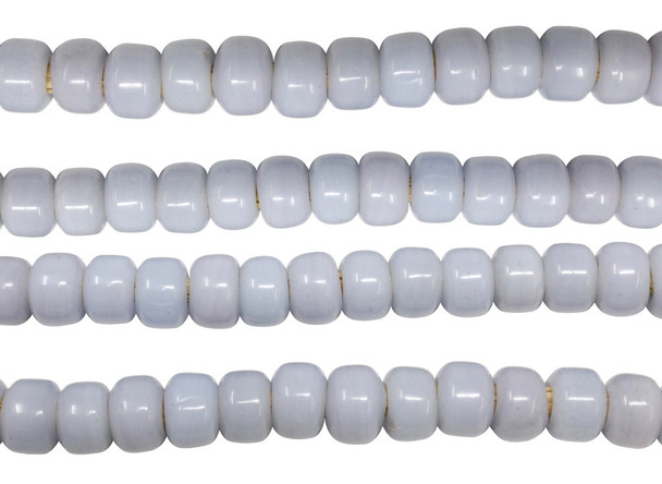 Blue / Grey 8mm Glass Pony Beads