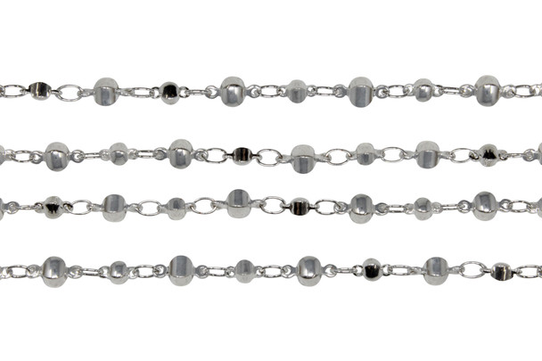 Silver 5.8x2.5mm Alternating Disc Chain - Sold by 6 Inches