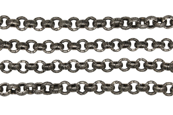 Antique Silver 6.3mm Rolo Chain - Sold by 6 Inches